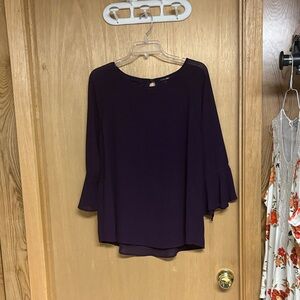 Papermoon XL Purple/Plum Clotille Bell Sleeve Blouse